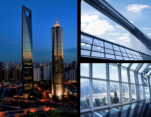 Keresztbe metszett Shanghai Financial Tower kép