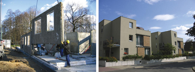 Bontott panelekből modern ház